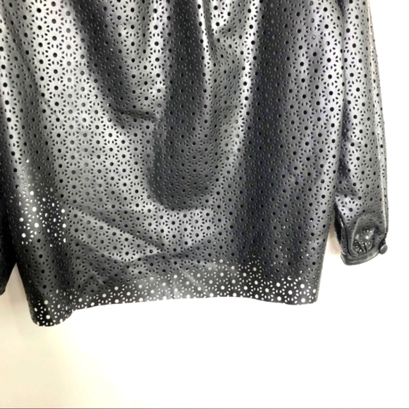 SHIPS FREE!! Brand New Zara Faux Leather Laser Cut Blouse - Picture 11 of 12